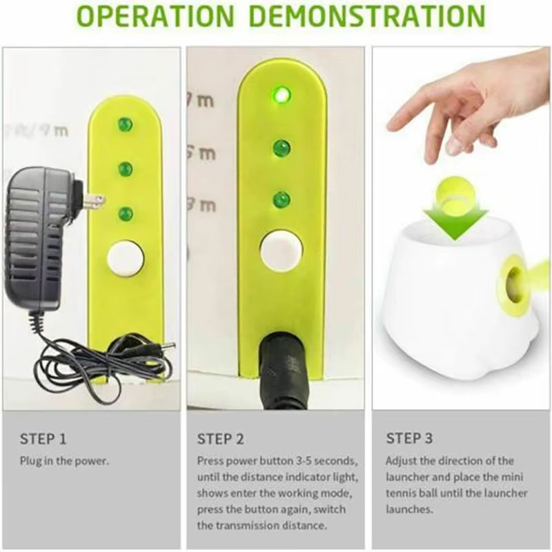 Automatic Ball Launcher Throwing Machine Dog Toys Interactive Tennis Pet Thrower with 3 Balls