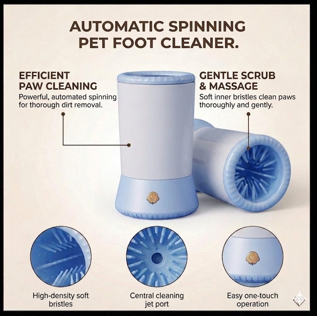 MudFree™ Automatic Dog Paw Cleaner | Rotating Brush, All Sizes