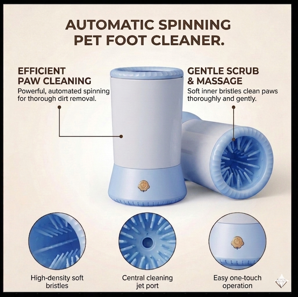 MudFree™ Automatic Dog Paw Cleaner | Rotating Brush, All Sizes