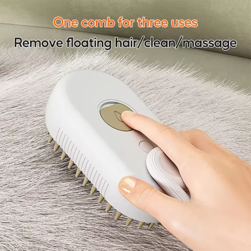 Cat Dog Pet Spray Massage Brush One Button Steam Spray Folding Rotatable Floating Hair Bath Hair Removal Brush Comb