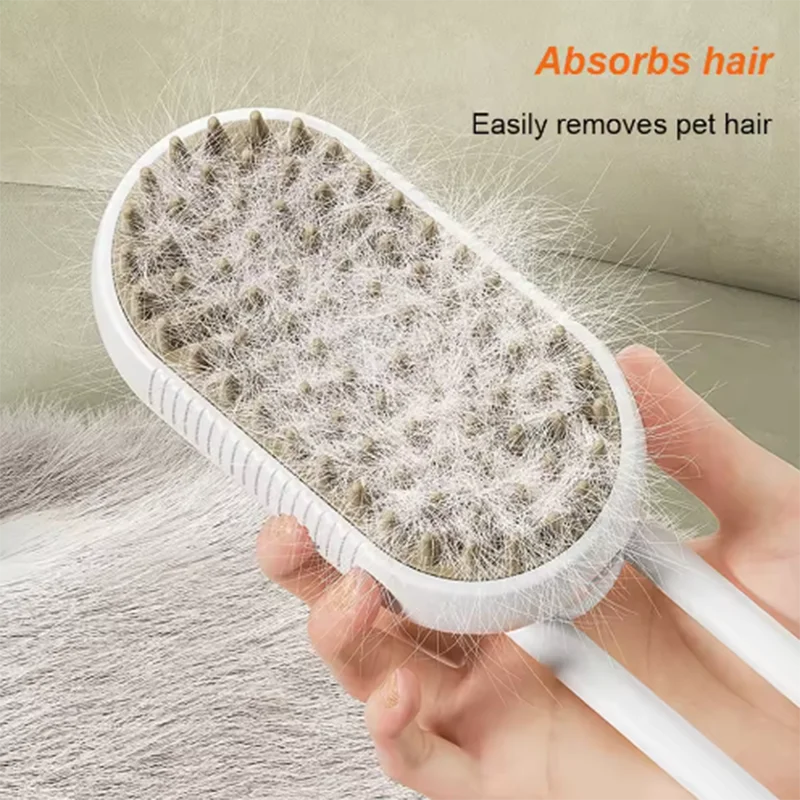 Cat Dog Pet Spray Massage Brush One Button Steam Spray Folding Rotatable Floating Hair Bath Hair Removal Brush Comb