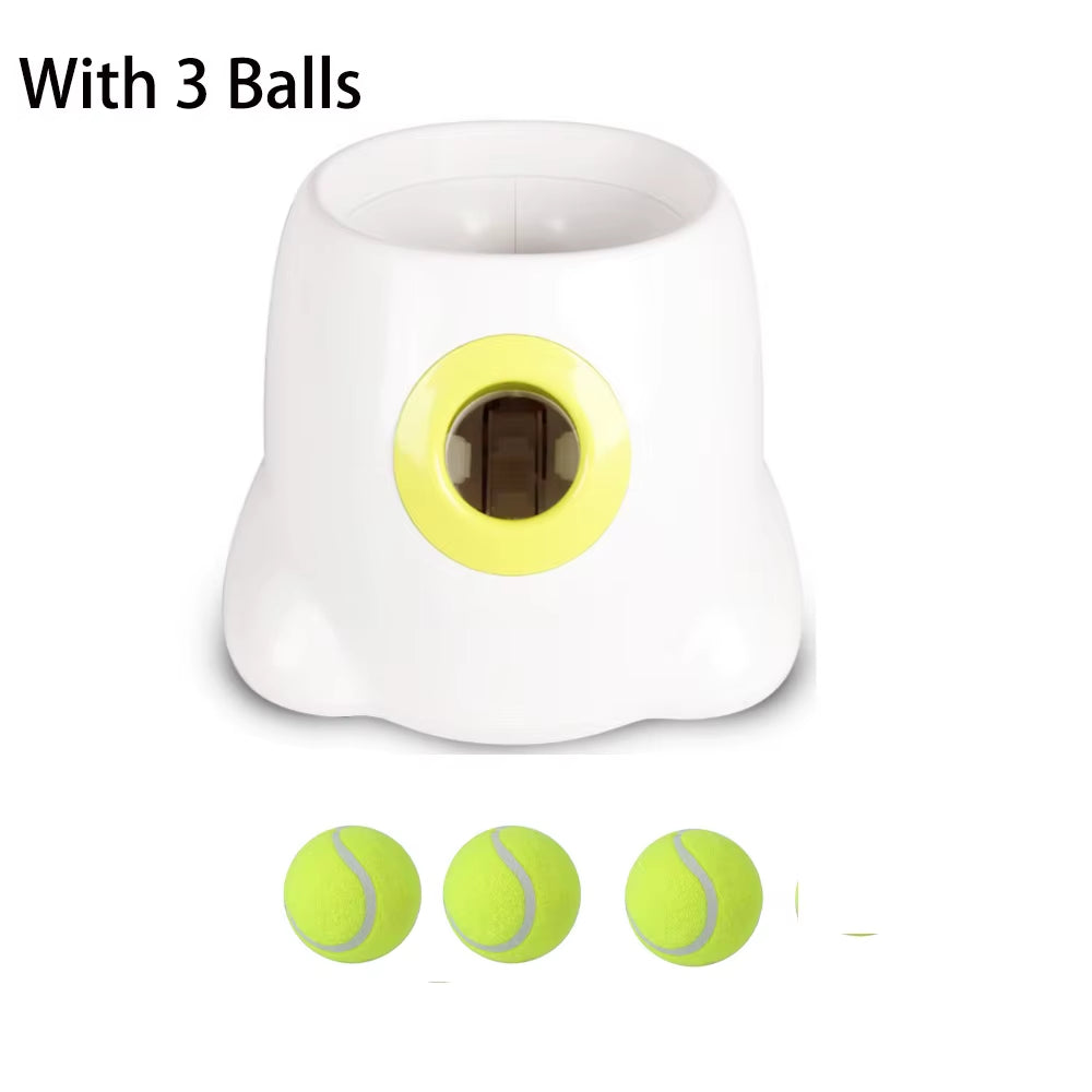 Automatic Ball Launcher Throwing Machine Dog Toys Interactive Tennis Pet Thrower with 3 Balls