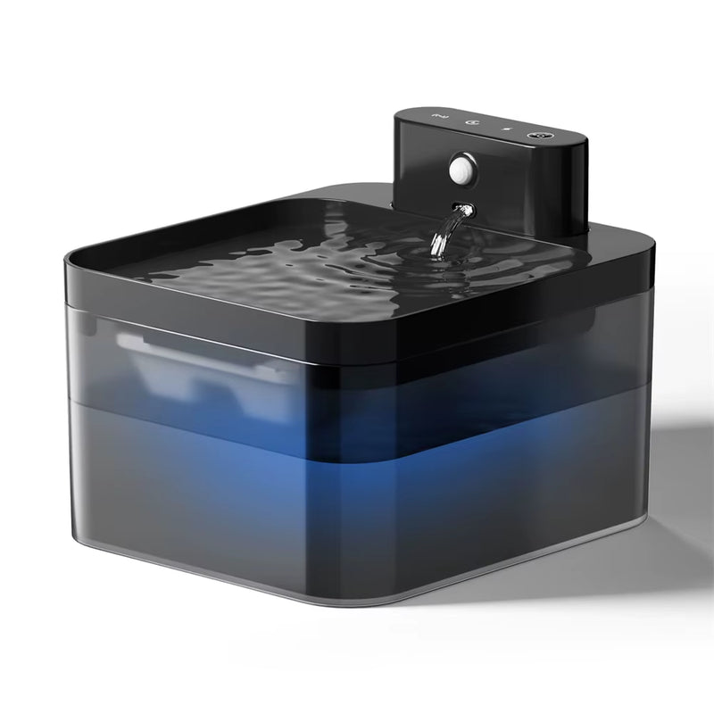 2.2L 5V Wireless Charging Cat Fountain Operated Automatic Pet Drinking Water with Motion Sensor Dog Cat Water Dispenser Bowl